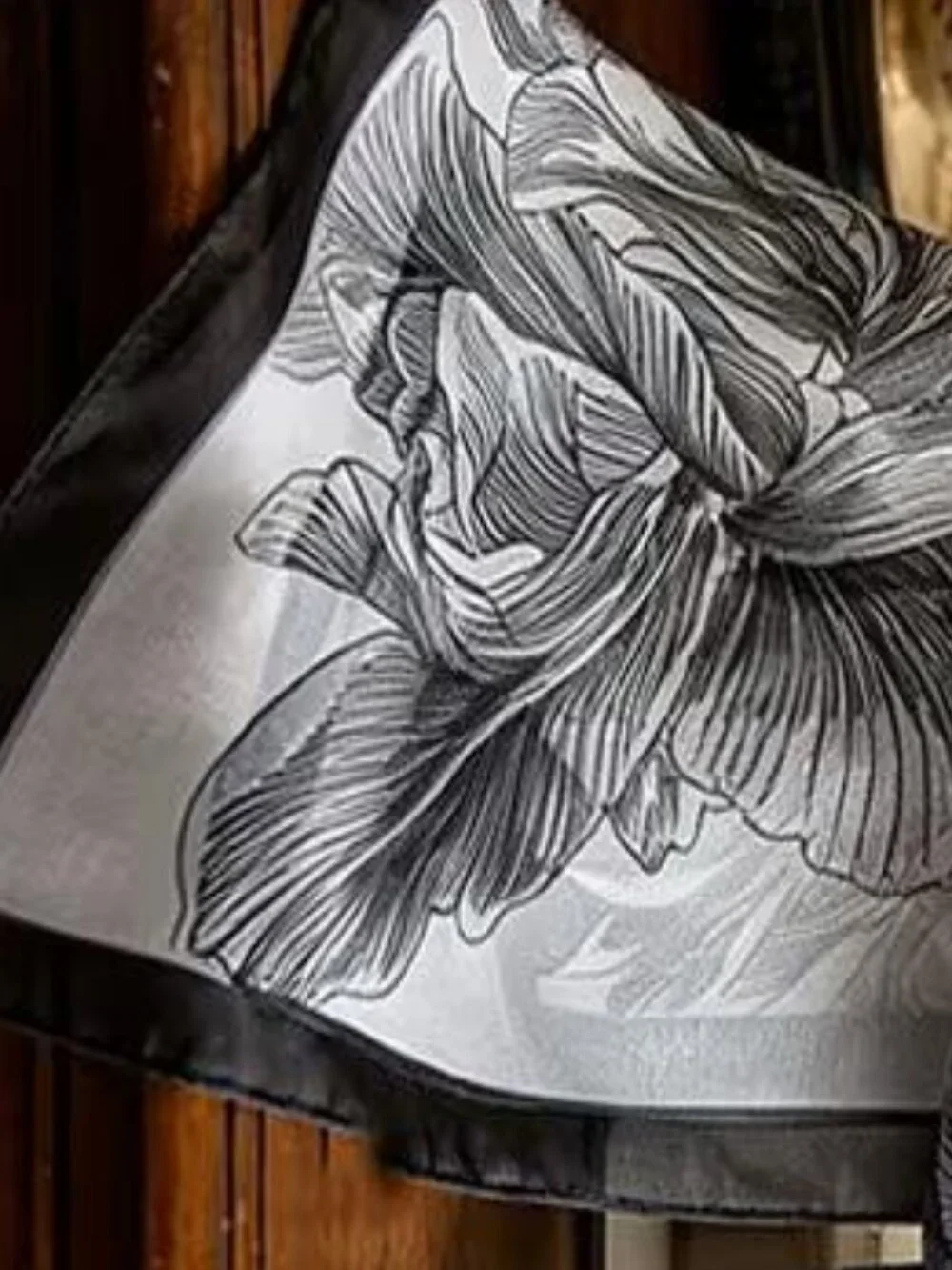 BLACK IRIS SILK SCARF